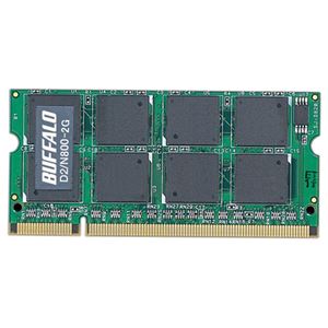 バッファロー PC2-6400 DDR2800MHz 200Pin SDRAM S.O.DIMM 2GB D2/N800-2G 1枚