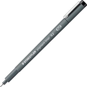 （まとめ）ステッドラー ピグメントライナー0.2mm 黒 308 02-9 1セット(10本)【×2セット】