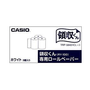 （まとめ）カシオ 電子レジスター用 ロールペーパー紙幅58mm TRP-5840HCL*3 1パック(3個)【×5セット】