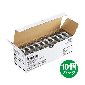 キングジム テプラ PROテープカートリッジ 6mm 白/黒文字 エコパック SS6K-10PN 1セット(50個:10個×5パック)