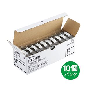 キングジム テプラ PROテープカートリッジ 12mm 白/黒文字 エコパック SS12K-10PN1セット(50個:10個×5パック)