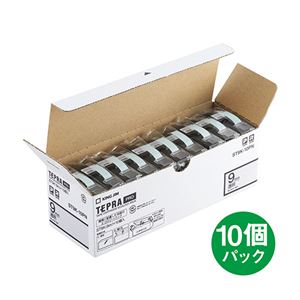 キングジム テプラ PROテープカートリッジ 9mm 透明/黒文字 エコパック ST9K-10PN 1セット(30個:10個×3パック)