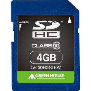 （まとめ）グリーンハウス SDHCカード 4GBClass10 GH-SDHC4G10M 1枚【×2セット】