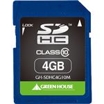 （まとめ）グリーンハウス SDHCカード 4GBClass10 GH-SDHC4G10M 1枚【×2セット】