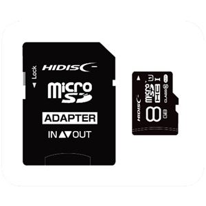 （まとめ）ハイディスク microSDHCカード8GB class10 UHS-I対応 SD変換アダプター付き HDMCSDH8GCL10UIJP3 1枚【×3セット】