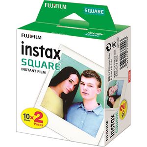 （まとめ）富士フイルム インスタントカラーフィルムinstax SQUARE ホワイト 1箱(20枚:10枚×2パック)【×3セット】