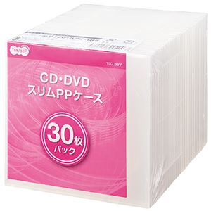 （まとめ）TANOSEE5mm厚スリムCDPPケース 1パック(30枚)【×5セット】