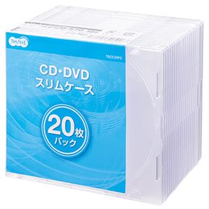 （まとめ）TANOSEE5mm厚スリムCDプラケース 1パック(20枚)【×10セット】