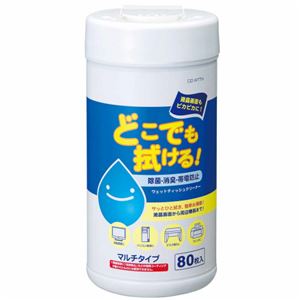 （まとめ）TANOSEEOAウェットティッシュクリーナー マルチタイプ ボトルタイプ 1個(80枚)【×10セット】