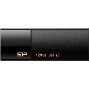 シリコンパワー USB3.0スライド式フラッシュメモリ 128GB ブラック SP128GBUF3B05V1K 1個