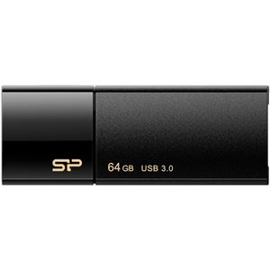 シリコンパワー USB3.0スライド式フラッシュメモリ 64GB ブラック SP064GBUF3B05V1K 1個