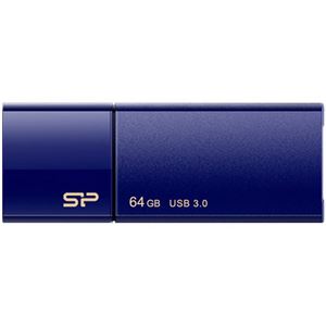 シリコンパワー USB3.0スライド式フラッシュメモリ 64GB ネイビー SP064GBUF3B05V1D 1個