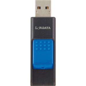 （まとめ）RiDATA ラベル付USBメモリー64GB ブラック/ブルー RDA-ID50U064GBK/BL 1個【×2セット】