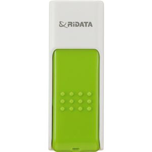 （まとめ）RiDATA ラベル付USBメモリー64GB ホワイト/グリーン RDA-ID50U064GWT/GR 1個【×2セット】