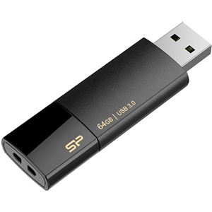 （まとめ）シリコンパワーUSB2.0フラッシュメモリ Ultima U05 64GB ブラック SP064GBUF2U05V1K 1個【×2セット】