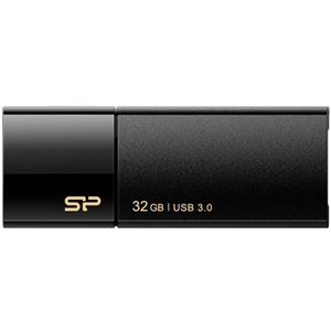 （まとめ）シリコンパワー USB3.0スライド式フラッシュメモリ 32GB ブラック SP032GBUF3B05V1K 1個【×2セット】