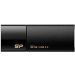 （まとめ）シリコンパワー USB3.0スライド式フラッシュメモリ 32GB ブラック SP032GBUF3B05V1K 1個【×2セット】