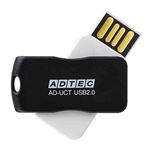 （まとめ）アドテック USB2.0回転式フラッシュメモリ 16GB ブラック AD-UCTB16G-U2R 1個【×3セット】