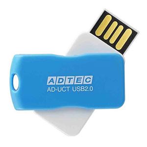 （まとめ）アドテック USB2.0回転式フラッシュメモリ 16GB ブルー AD-UCTL16G-U2R 1個【×3セット】