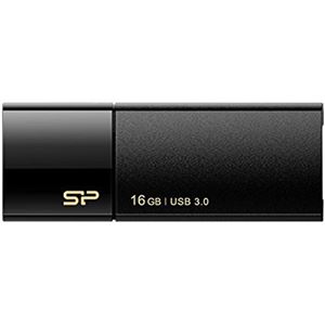 （まとめ）シリコンパワー USB3.0スライド式フラッシュメモリ 16GB ブラック SP016GBUF3B05V1K 1個【×3セット】