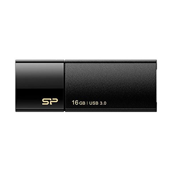 （まとめ）シリコンパワー USB3.0スライド式フラッシュメモリ 16GB ブラック SP016GBUF3B05V1K 1個(×3セット) b04