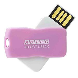 （まとめ）アドテック USB2.0回転式フラッシュメモリ 8GB ピンク AD-UCTP8G-U2R 1個【×3セット】