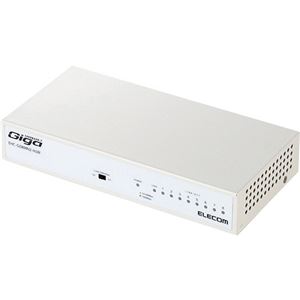 エレコム 1000BASE-T対応スイッチングハブ 8ポート メタル筐体 ホワイト EHC-G08MN2-HJW 1セット(3台)