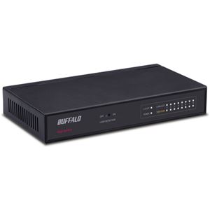 バッファロー Giga対応スイッチングハブ 金属筐体 電源内蔵 8ポート ブラック LSW5-GT-8NS/BK 1台