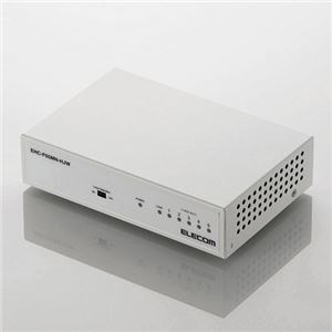 （まとめ）エレコム 100BASE-TX対応スイッチングハブ 5ポート メタル筐体 ホワイト EHC-F05MN-HJW 1台【×2セット】