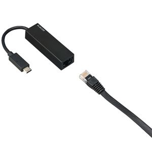 （まとめ）エレコム 有線LANアダプターGiga対応 USB3.1(Type-C) ブラック EDC-GUC3-B 1個【×2セット】