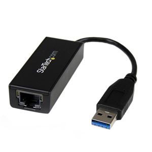 （まとめ）StarTechUSB3.0-Gigabit Ethernet LANアダプタ 10・100・1000Mbps対応 ブラック USB31000S1個【×2セット】