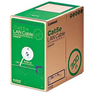 エレコム EU RoHS指令準拠LANケーブル(Cat5e 単線) ホワイト 300m LD-CT2/WH300/RS 1本