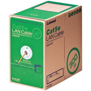 エレコム EU RoHS指令準拠LANケーブル(Cat5e 単線) オレンジ 300m LD-CT2/DR300/RS 1本