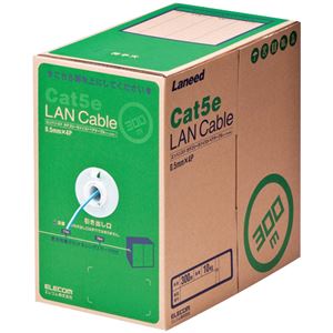 エレコム EU RoHS指令準拠LANケーブル(Cat5e 単線) ライトブルー 300m LD-CT2/LB300/RS 1本