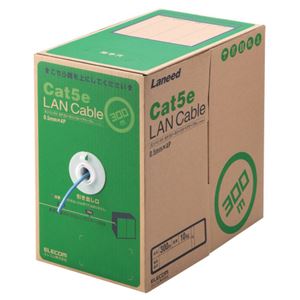 エレコム EU RoHS指令準拠LANケーブル(Cat5e 単線) ブルー 300m LD-CT2/BU300/RS 1箱