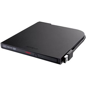 バッファローUSB2.0用ポータブルDVDドライブ スリムタイプ Windows/Mac両対応 ブラック DVSM-PT58U2V-BKD1台