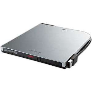 バッファローUSB2.0用ポータブルDVDドライブ スリムタイプ Windows/Mac両対応 シルバー DVSM-PT58U2V-SVD1台