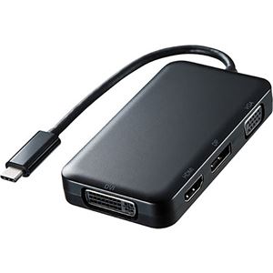 サンワサプライ USB TypeC-HDMI/VGA/DVI/DisplayPort変換アダプタ ブラック AD-ALCHVDVDP 1個