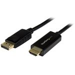 （まとめ）StarTechDisplayPort-HDMI変換アダプタケーブル 4K対応 2m オス/オス ブラック DP2HDMM2MB1本【×2セット】