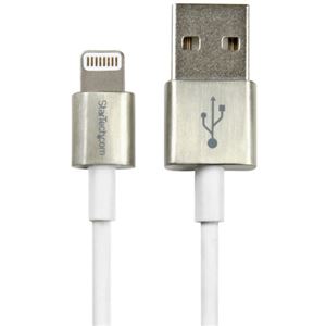 （まとめ）StarTech プレミアムLightning-USBケーブル(メタルコネクター) ライトニング(オス)-USB A(オス) ホワイト 1m USBLTM1MWH1本【×2セット】