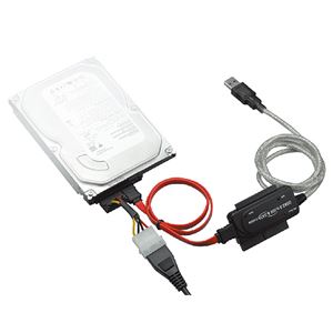 （まとめ）グリーンハウス IDE/シリアルATAUSB2.0変換ケーブル USB(A)-SATA・IDE GH-USHD-IDESA 1個【×2セット】