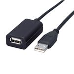 （まとめ）エレコム USB2.0準拠延長ケーブル(A)オス-(A)メス ブラック 5.0m USB2-EXA50 1本【×3セット】