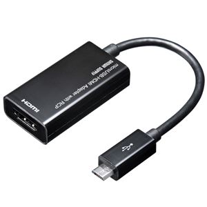 （まとめ）サンワサプライHDMI-microUSB変換アダプタ ブラック AD-HD12MH 1個【×3セット】