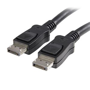 （まとめ）StarTechラッチ付きDisplayPort1.2 ディスプレイポートモニターケーブル 2m 4K オス/オス ブラック DISPL2M1本【×3セット】