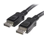 （まとめ）StarTechラッチ付きDisplayPort1.2 ディスプレイポートモニターケーブル 2m 4K オス/オス ブラック DISPL2M1本【×3セット】