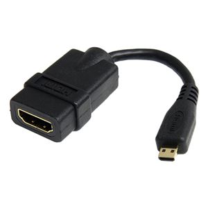 （まとめ）StarTechハイスピードHDMI変換ケーブル 12cm HDMI タイプA(メス)-Micro HDMI タイプD(オス) HDADFM5IN1本【×3セット】