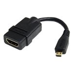 （まとめ）StarTechハイスピードHDMI変換ケーブル 12cm HDMI タイプA(メス)-Micro HDMI タイプD(オス) HDADFM5IN1本【×3セット】