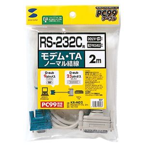 （まとめ）サンワサプライ RS-232Cケーブルモデム・TA用 (D-Sub9pin)メス-(25pin)オス 2.0m KR-MD2 1本【×3セット】