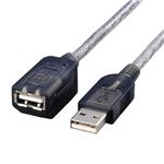 （まとめ）エレコムマグネットUSB1.1延長ケーブル (A)オス-(A)メス グラファイト 2.0m USB-EAM2GT 1本【×3セット】