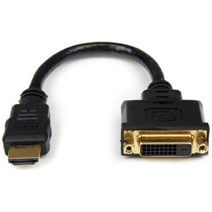 （まとめ）StarTechHDMI-DVI-D変換ケーブル HDMI オス-DVI-D メス 20cm HDDVIMF8IN 1本【×3セット】